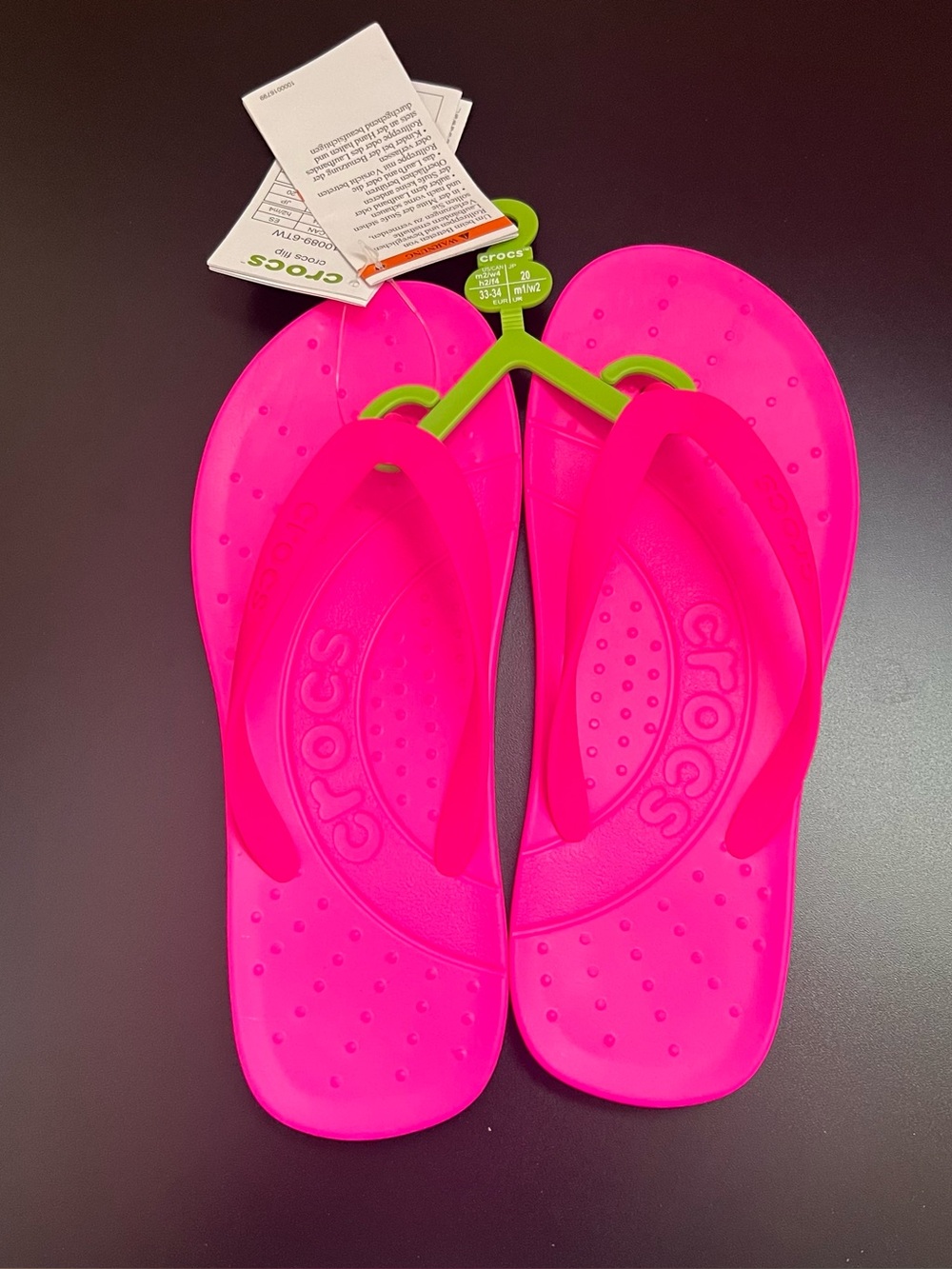 Crocs Hot Pink Flip Flops NWT